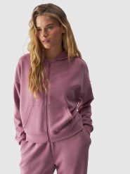 4F Bluza dresowa rozpinana z modalem damska - różowa S. Czerwone bluzy damskie 4f, s, bez wzorów, z dresówki, z kapturem. W wyprzedaży za 79.99 zł.