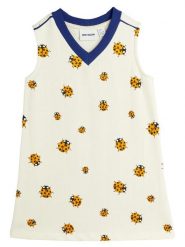 MINI RODINI Sukienka codzienna 2525010911 Biały Regular Fit. Białe sukienki dla dziewczynek Mini Rodini, bez wzorów, z bawełny, bez ramiączek. Za 189.99 zł.