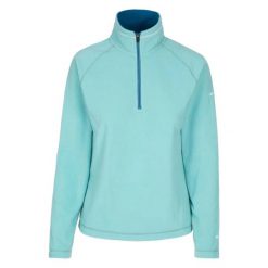 Bluzka Z Mikropolaru Dziecięca Sybil Z Zamkiem Błyskawicznym Do Połowy. Niebieskie t-shirty i topy dla dziewczynek Trespass, bez wzorów, z materiału, bez ramiączek. Za 50.99 zł.