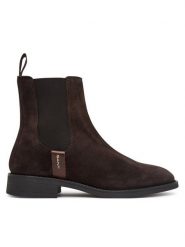 Gant Sztyblety 33553426 Brązowy ciemny. Brązowe botki damskie GANT, ze skóry, bez obcasa, na płaskiej podeszwie, bez zapięcia. Za 719.99 zł.
