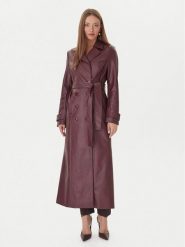 Bardot Płaszcz przejściowy 59899JB4 Bordowy Regular Fit. Czerwone płaszcze damskie Bardot, xs, bez wzorów, ze skóry, bez kaptura. Za 839.99 zł.