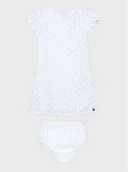 Guess Sukienka codzienna A3RK27 WF6V0 Biały Regular Fit. Białe sukienki dla dziewczynek Guess, z aplikacjami, z bawełny, bez ramiączek. Za 169.99 zł.