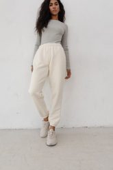 Spodnie dresowe w kolorze LIGHT BEIGE - JOLLY-S. Brązowe spodnie dresowe damskie Marsala, s, bez wzorów, z bawełny. Za 249.90 zł.