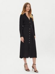 TWINSET Sukienka koszulowa 242TT2320 Czarny Loose Fit. Czarne sukienki damskie Twinset, bez wzorów, z wiskozy, bez kołnierzyka, bez ramiączek, koszulowe. Za 1,009.00 zł.