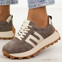 Taupe skórzane półbuty damskie Filippo Dp6743/26. Półbuty damskie Filippo, na jesień, bez wzorów, z jeansu, eleganckie, bez obcasa, na platformie, bez zapięcia. Za 259.00 zł.