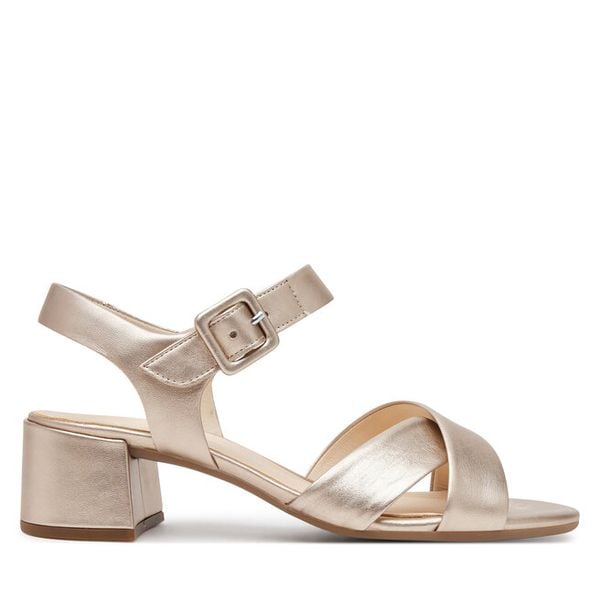 Sandały Gabor. Żółte sandały damskie Gabor, bez wzorów, bez obcasa, na słupku, bez zapięcia. Za 429.99 zł.