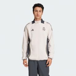 Bluza Real Madrid Tiro 24 Competition Presentation. Fioletowe bluzy męskie Adidas, xs, z aplikacjami, z materiału, bez kaptura. Za 301.50 zł.