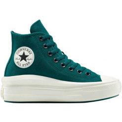 Buty sportowe Converse Chuck Taylor As Move. Zielone obuwie sportowe damskie Converse, bez wzorów, z materiału. Za 409.85 zł.