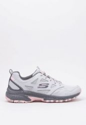 Buty trekkingowe damskie, Skechers Hillcrest - Pure Escapade. Szare obuwie sportowe damskie Skechers, przed kostkę, trekkingowe. Za 339.99 zł.