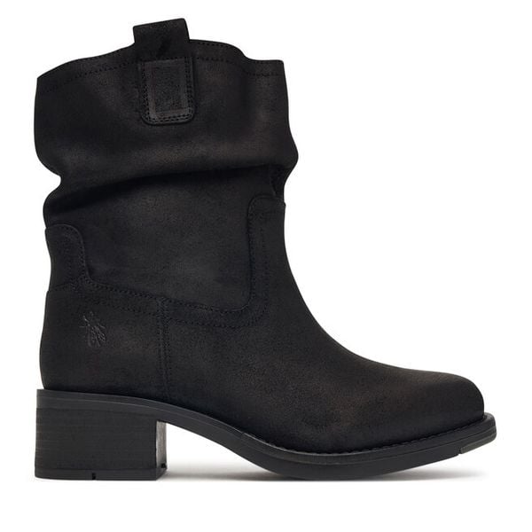 Botki Fly London. Czarne botki damskie Fly London, bez obcasa, na słupku, bez zapięcia. Za 979.99 zł.
