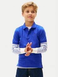 Tommy Hilfiger Polo Flag KB0KB09103 Niebieski Regular Fit. Niebieskie t-shirty dla chłopców Tommy Hilfiger, bez wzorów, z bawełny, bez ramiączek. Za 189.99 zł.