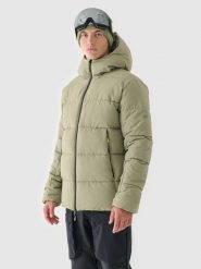 4F Kurtka narciarska membrana 5000 męska - khaki 3XL. Brązowe kurtki męskie 4f, na zimę, m, bez wzorów, z dzianiny, klasyczne, z kapturem. W wyprzedaży za 249.99 zł.