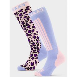Skarpety narciarskie damskie Poederbaas 2-pak Panther Pink. Czerwone skarpety damskie POEDERBAAS, bez wzorów, z elastanu. Za 177.72 zł.