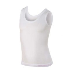 Bezrękawnik dziewczęcy bawełniany Brubeck COMFORT COTTON JUNIOR. Białe t-shirty i topy dla dziewczynek Brubeck, bez wzorów, z bawełny, bez ramiączek. Za 49.99 zł.