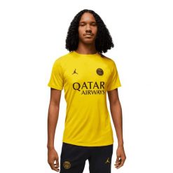 Męska Koszulka Z Krótkim Rękawem Academy Pro Paris Saint Germain FC. Żółte koszulki sportowe męskie Nike, m, bez wzorów, bez kołnierzyka, bez ramiączek, trekkingowe. Za 254.99 zł.