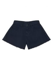 Guess Szorty jeansowe J6RD11 WH1T0 Granatowy Regular Fit. Niebieskie spodenki dla dziewczynek Guess, z aplikacjami, z jeansu. Za 199.99 zł.