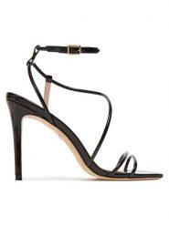 Marciano Guess Sandały 5YGZ35 7231A Czarny. Czarne sandały damskie Marciano Guess, z aplikacjami, z lakierowanej skóry, bez obcasa, na szpilce, bez zapięcia. Za 759.99 zł.