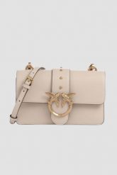 PINKO Beżowa kopertówka Love One Mini St. Cl Vitello Seta. Brązowe kopertówki damskie Pinko, bez wzorów, ze skóry, eleganckie, bez dodatków. W wyprzedaży za 1,059.99 zł.