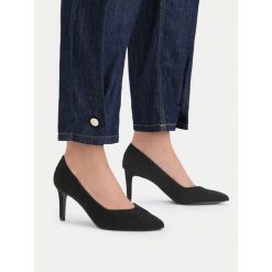 Szpilki JENNY. Czarne szpilki damskie Jenny, bez wzorów, bez obcasa, bez zapięcia. Za 119.99 zł.
