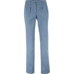 Spodnie chino ze stretchem. Zielone spodnie materiałowe damskie bonprix, bez wzorów, z bawełny, z obniżonym stanem. Za 119.99 zł.