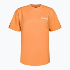 Koszulka damska Napapijri S-Faber. Brązowe koszulki sportowe damskie Napapijri, s, bez wzorów, sportowe, bez kołnierzyka. Za 129.99 zł.