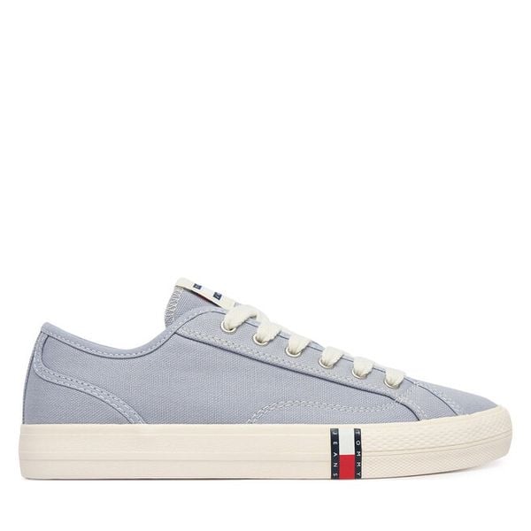 Tenisówki Tommy Jeans. Niebieskie trampki i tenisówki damskie Tommy Jeans, bez wzorów, z jeansu, bez zapięcia. Za 178.99 zł.