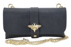 Listonoszka skórzana BARBERINI'S 958-1 czarna. Czarne torebki shopper damskie Barberinis, bez wzorów, ze skóry, eleganckie, bez dodatków. Za 119.99 zł.