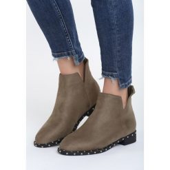 Khaki Botki Make Yourself. Brązowe botki damskie Born2be. Za 99.99 zł.