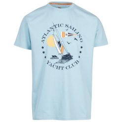 Męska Koszulka Z Nadrukiem Cedarf. Niebieskie koszulki sportowe męskie Trespass, m, bez wzorów, bez kołnierzyka, bez ramiączek, trekkingowe. Za 59.99 zł.