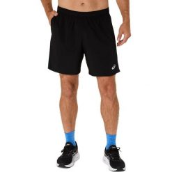 7-calowe spodenki Asics Core. Czarne krótkie spodenki sportowe męskie Asics, l, bez wzorów, z materiału, do biegania. Za 195.55 zł.