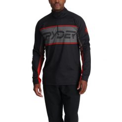 Bluza męska Spyder Paramount 1/2 Zip. Czerwone bluzy męskie Spyder, m, bez wzorów, z materiału, bez kaptura, trekkingowe. Za 549.00 zł.