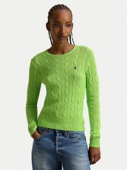 Polo Ralph Lauren Sweter 211971869504 Zielony Slim Fit. Zielone swetry damskie Polo Ralph Lauren, l, bez wzorów, z bawełny, bez kołnierzyka, bez ramiączek, bez kaptura. Za 949.99 zł.