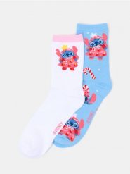 Długie skarpety z motywem świątecznym 2 pack Stitch - wielobarwny. Skarpety damskie Sinsay, bez wzorów. Za 12.99 zł.