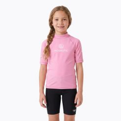 Koszulka dziecięca AQUASTIC Rimos UV 50+ UPF. Czerwone t-shirty i topy dla dziewczynek AQUASTIC, bez wzorów, z elastanu, bez ramiączek. Za 44.99 zł.