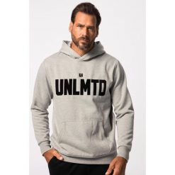 Męska Bluza z kapturem fitness dzianina dresowa kaptur nadruk flokowany. Szare bluzy męskie JAY-PI, m, bez wzorów, z bawełny, z kapturem. Za 343.99 zł.