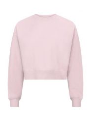 Clique Krótki sweter Miami z bawełny i poliestru z recyklingu – Candy Pink. Czerwone bluzy damskie CLIQUE, l, bez wzorów, z bawełny, bez kołnierzyka, bez ramiączek, krótkie, bez kaptura. Za 149.36 zł.