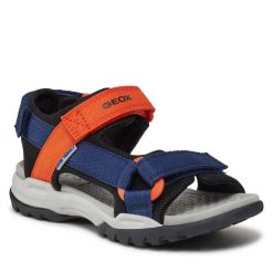 Sandały Geox. Niebieskie sandały chłopięce Geox, bez zapięcia. Za 159.99 zł.