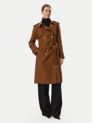 Morgan Trencz 242-GTRENCH1 Brązowy Regular Fit. Brązowe płaszcze damskie Morgan, bez wzorów, z syntetyku, bez kaptura. Za 699.99 zł.