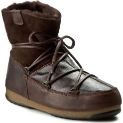 Śniegowce MOON BOOT - Low Mix 24006100002 Testa Di Moro. Brązowe śniegowce i trapery damskie Moon Boot, ze skóry. W wyprzedaży za 659.00 zł.