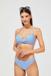 Dół od bikini w paski niebieski. Niebieskie bikini damskie MOODO, s, bez wzorów. W wyprzedaży za 7.99 zł.