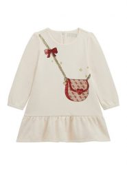 Guess Sukienka dzianinowa K5BK21 KAD74 Écru Regular Fit. Sukienki dla dziewczynek Guess, z aplikacjami, z bawełny, bez ramiączek. Za 199.99 zł.