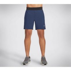 Spodenki Męskie Skechers. Niebieskie spodnie materiałowe męskie Skechers, m, bez wzorów. Za 164.99 zł.