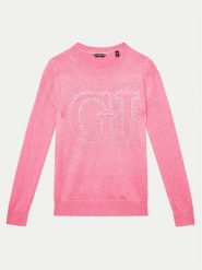 Guess Sweter J4YR00 Z3FP0 Różowy Regular Fit. Czerwone swetry dla dziewczynek Guess, z aplikacjami, z wiskozy, bez kołnierzyka, bez ramiączek, bez kaptura. Za 129.99 zł.
