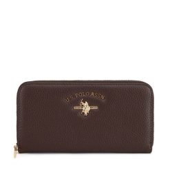 Portfel U.S. Polo Assn. Brązowe portfele damskie U.S. Polo Assn., bez wzorów. Za 129.99 zł.