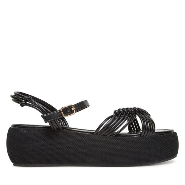 Sandały Roxy. Czarne sandały damskie Roxy, bez wzorów, bez obcasa, na koturnie, bez zapięcia. Za 127.99 zł.