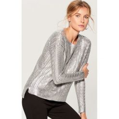 Sweter z warkoczowym splotem - Jasny szar. Swetry damskie marki Mohito. Za 99.99 zł.