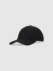 4F Czapka z daszkiem strapback uniseks - czarna L/XL. Czarne czapki i kapelusze damskie 4f, na lato, bez wzorów, z syntetyku, sportowe. W wyprzedaży za 79.99 zł.