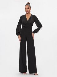 TWINSET Kombinezon 241TP2190 Czarny Relaxed Fit. Czarne sukienki damskie Twinset, bez wzorów, z wiskozy, bez kołnierzyka, bez ramiączek. Za 599.99 zł.