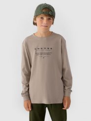 4F Longsleeve regular z nadrukiem chłopięcy - szary 152 (11-12 lat). Szare t-shirty dla chłopców 4f, bez wzorów, z bawełny, bez ramiączek. W wyprzedaży za 29.99 zł.