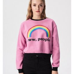 Bluza Eww people - Różowy. Bluzy damskie Sinsay. Za 39.99 zł.